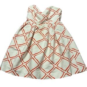 Elizabeth McKay White and Orange Mini Dress Size 4 Pockets Boning in bodice Hoco